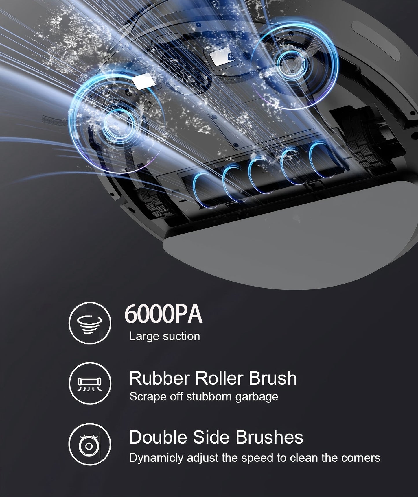 Smart 6000Pa Robotic Vacuum Mop for Pet Hair