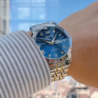 OLEVS Two-Tone Stainless Steel Waterproof Watch