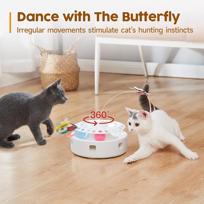 Potaroma Butterfly & Moving Feather Kitten Toy