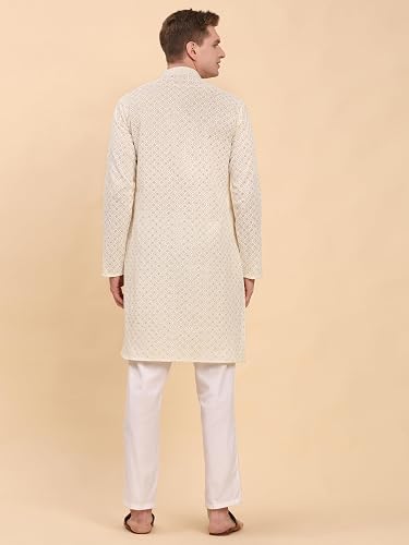Men's Cotton Sequined Embroidered Festive Kurta
