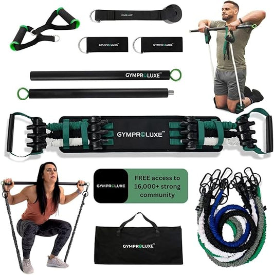 Gymproluxe™ All-In-One Portable Gym | 200lbs Resistance Bar Set