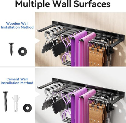 Wall-Mounted Storage Organizer for Gym Gear & Bands