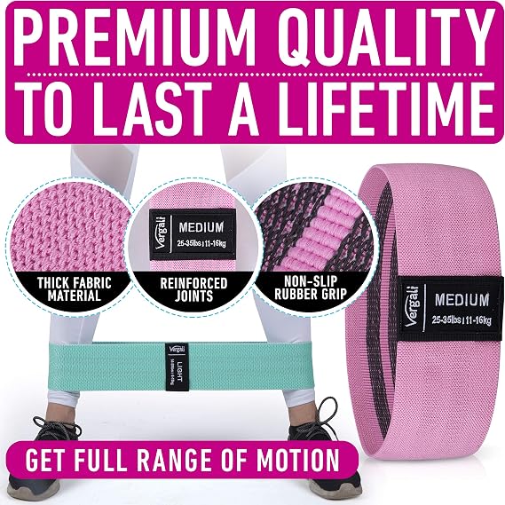 Premium Elastic Booty Bands with Workout Guide