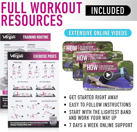Premium Elastic Booty Bands with Workout Guide